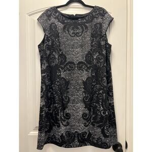 NWT Chico’s Women’s Novelty Slinky Lace Fashion Dress Size‎ 4 (XXL) Black White